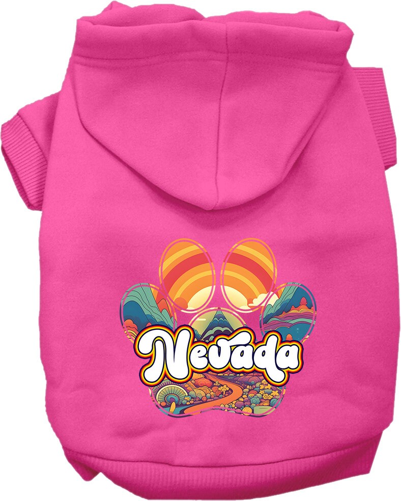 Pet Dog & Cat Screen Printed Hoodie for Medium to Large Pets (Sizes 2XL-6XL), "Nevada Groovy Summit"