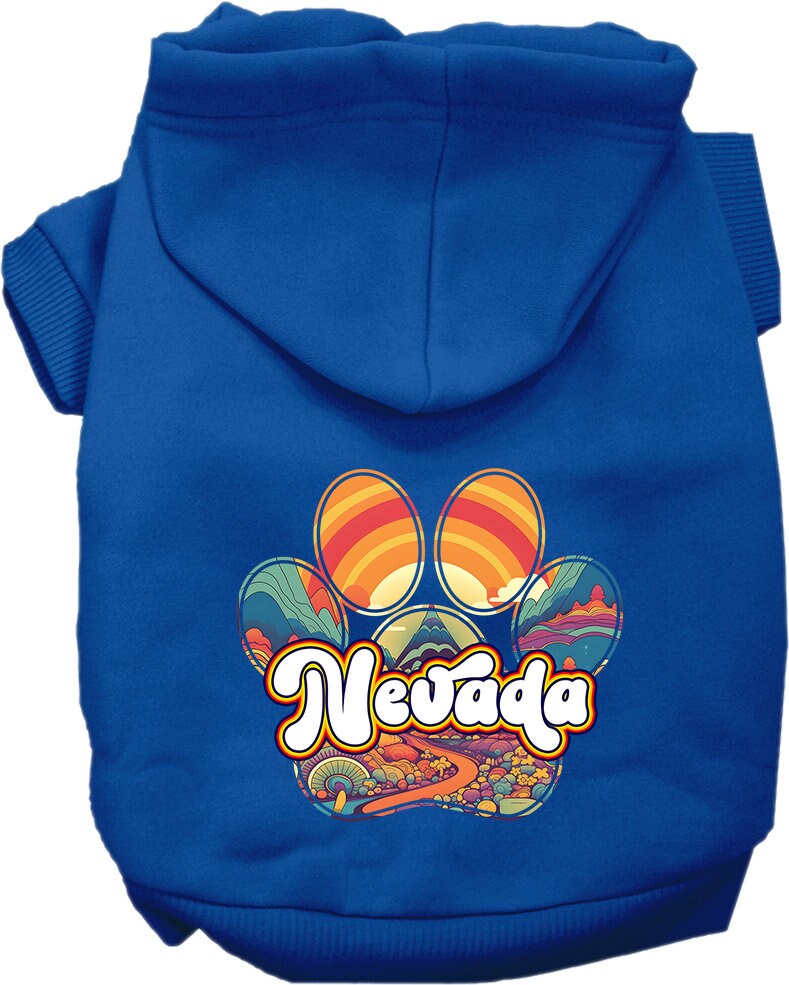 Pet Dog & Cat Screen Printed Hoodie for Medium to Large Pets (Sizes 2XL-6XL), "Nevada Groovy Summit"