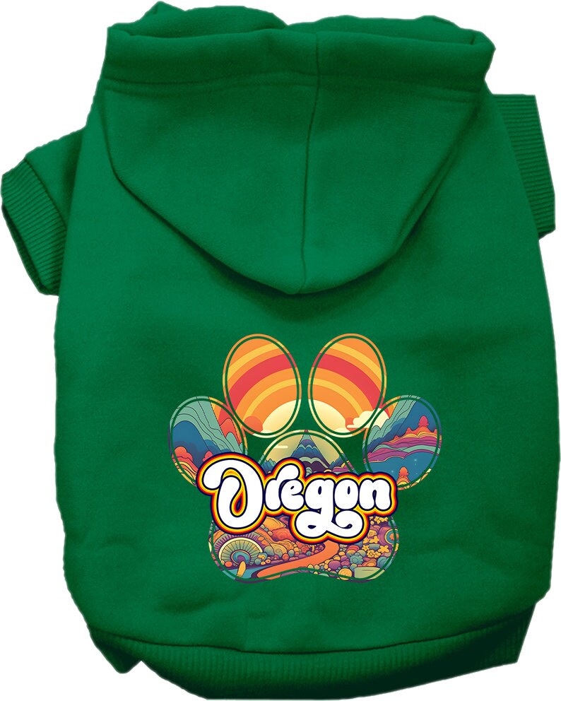 Pet Dog & Cat Screen Printed Hoodie for Medium to Large Pets (Sizes 2XL-6XL), "Oregon Groovy Summit"