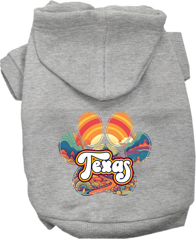 Pet Dog & Cat Screen Printed Hoodie for Medium to Large Pets (Sizes 2XL-6XL), "Texas Groovy Summit"