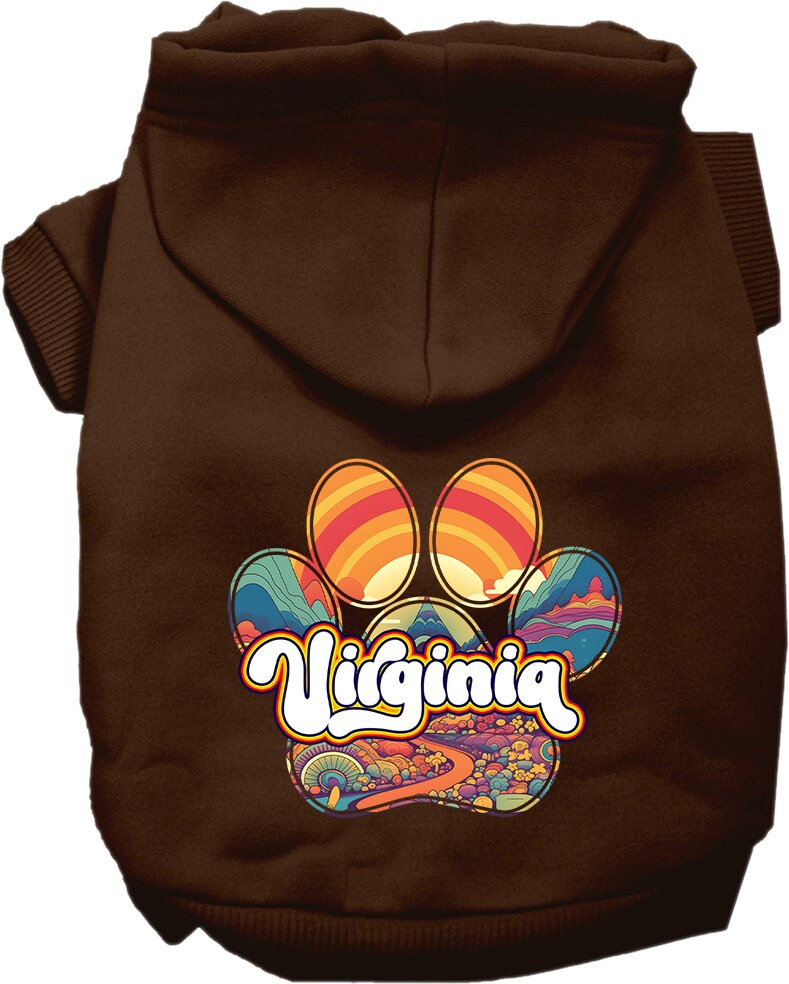 Pet Dog & Cat Screen Printed Hoodie for Medium to Large Pets (Sizes 2XL-6XL), "Virginia Groovy Summit"