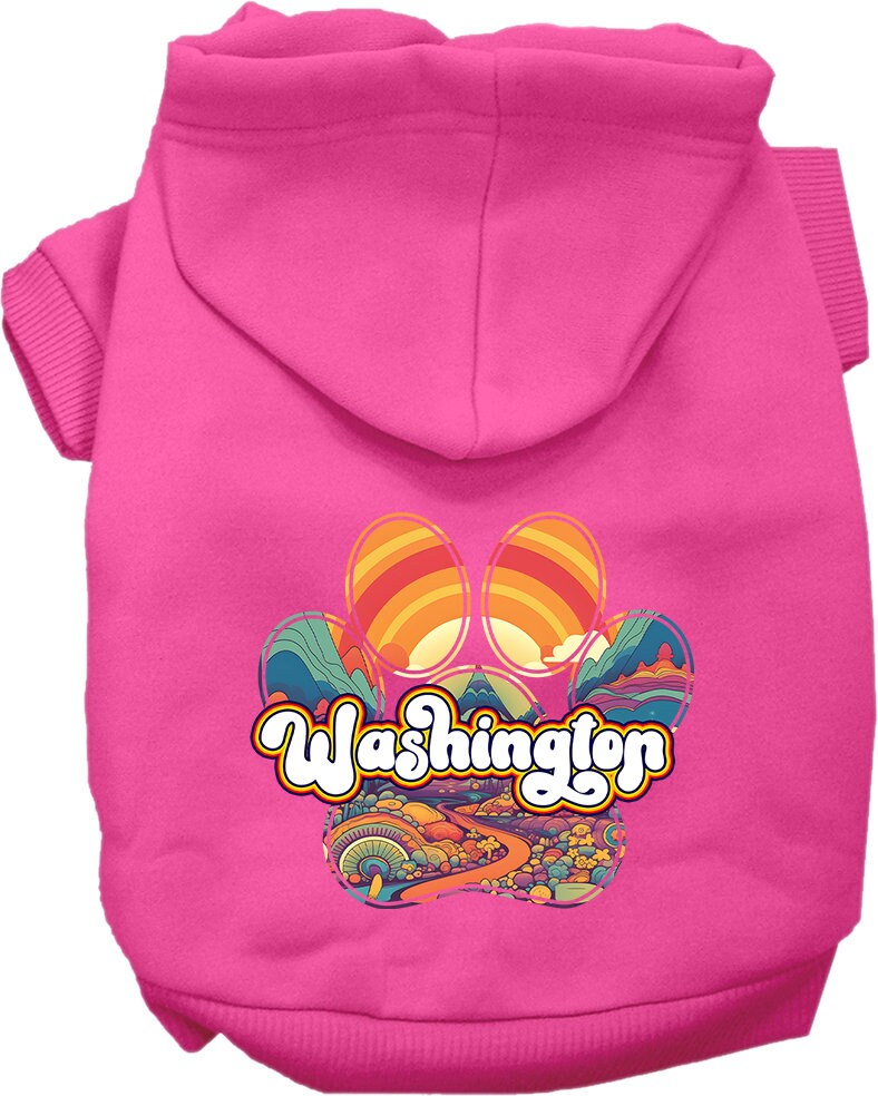 Pet Dog & Cat Screen Printed Hoodie for Medium to Large Pets (Sizes 2XL-6XL), "Washington Groovy Summit"