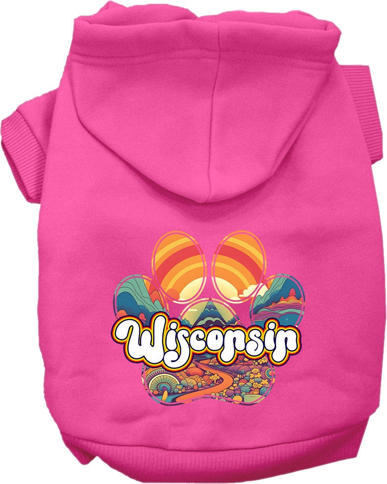 Pet Dog & Cat Screen Printed Hoodie for Medium to Large Pets (Sizes 2XL-6XL), "Wisconsin Groovy Summit"