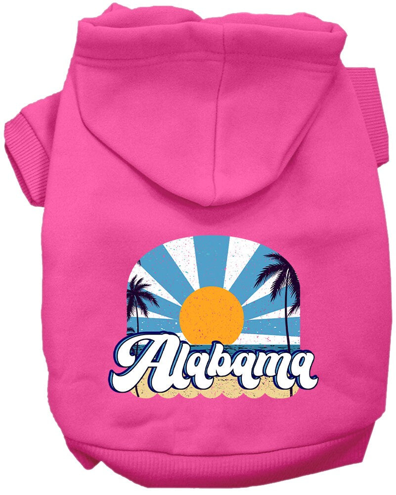 Pet Dog & Cat Screen Printed Hoodie for Medium to Large Pets (Sizes 2XL-6XL), "Alabama Coast"