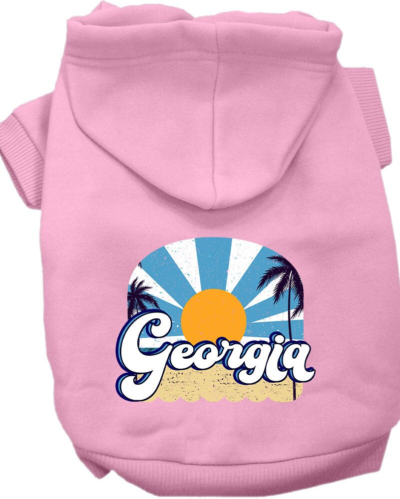 Pet Dog & Cat Screen Printed Hoodie for Small to Medium Pets (Sizes XS-XL), "Georgia Coast"