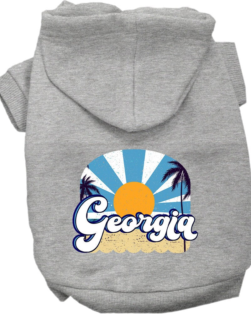 Pet Dog & Cat Screen Printed Hoodie for Medium to Large Pets (Sizes 2XL-6XL), "Georgia Coast"