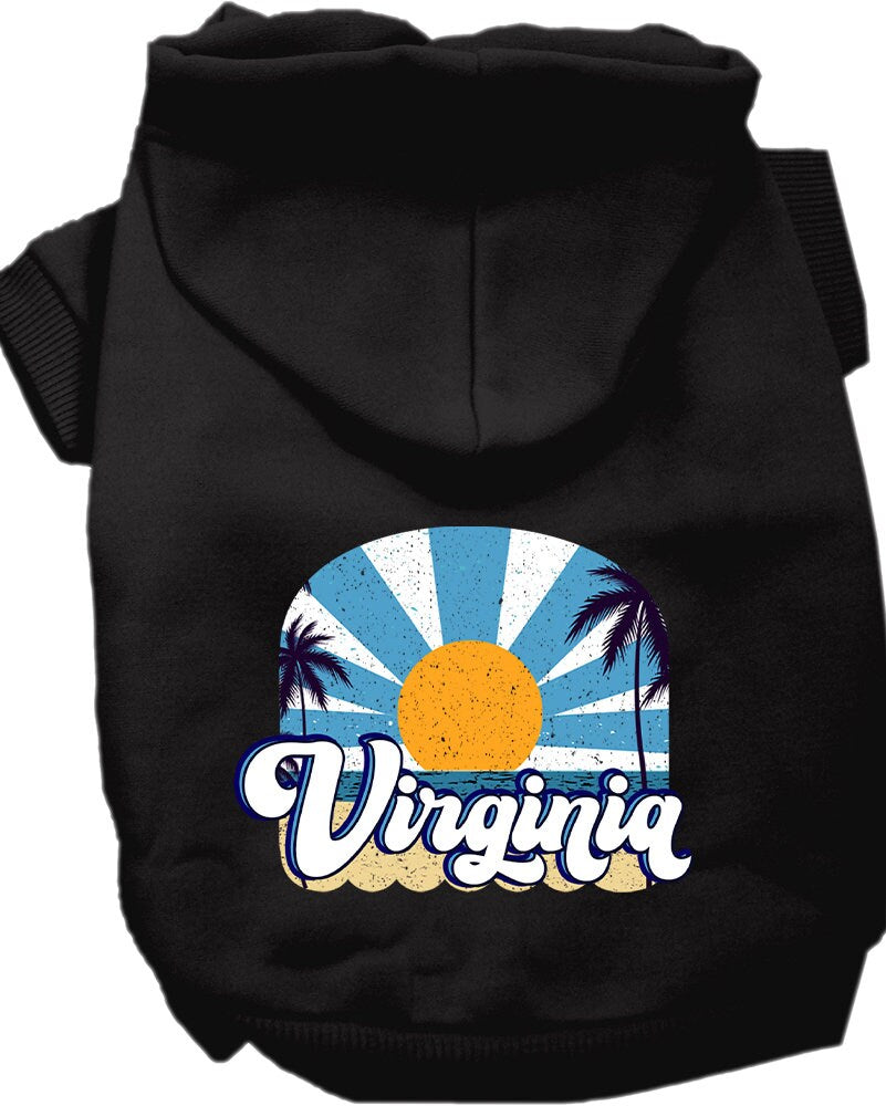 Pet Dog & Cat Screen Printed Hoodie for Medium to Large Pets (Sizes 2XL-6XL), "Virginia Coast"