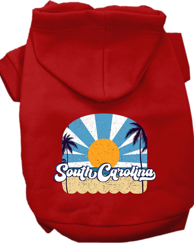 Pet Dog & Cat Screen Printed Hoodie for Medium to Large Pets (Sizes 2XL-6XL), "South Carolina Coast"