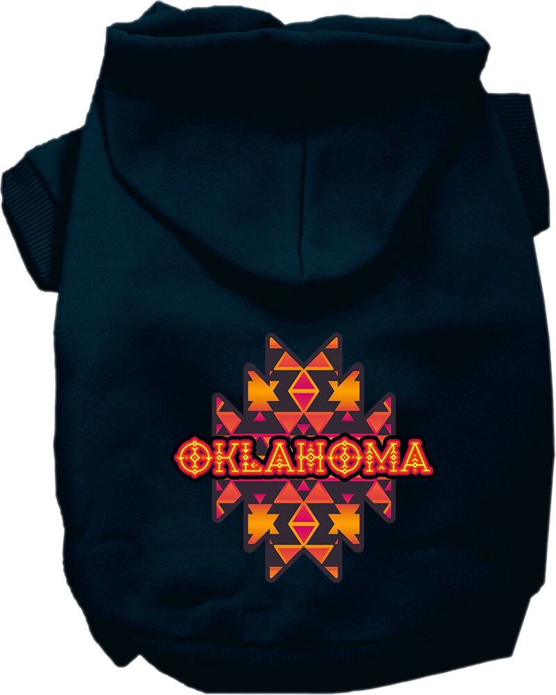 Pet Dog & Cat Screen Printed Hoodie for Medium to Large Pets (Sizes 2XL-6XL), "Oklahoma Navajo Tribal"