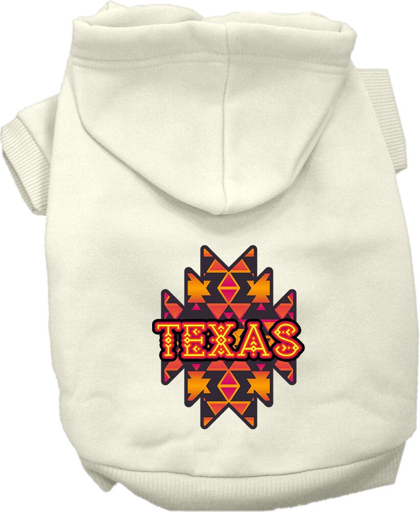 Pet Dog & Cat Screen Printed Hoodie for Medium to Large Pets (Sizes 2XL-6XL), "Texas Navajo Tribal"