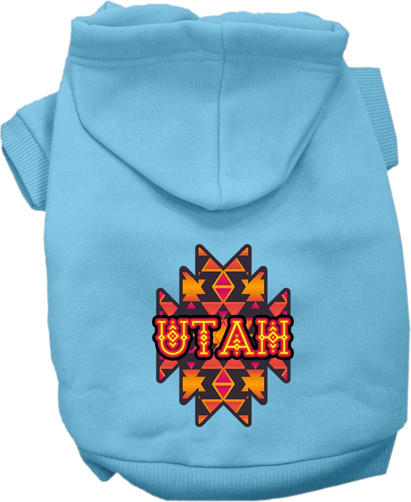 Pet Dog & Cat Screen Printed Hoodie for Medium to Large Pets (Sizes 2XL-6XL), "Utah Navajo Tribal"