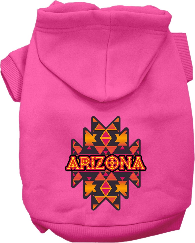 Pet Dog & Cat Screen Printed Hoodie for Small to Medium Pets (Sizes XS-XL), "Arizona Navajo Tribal"