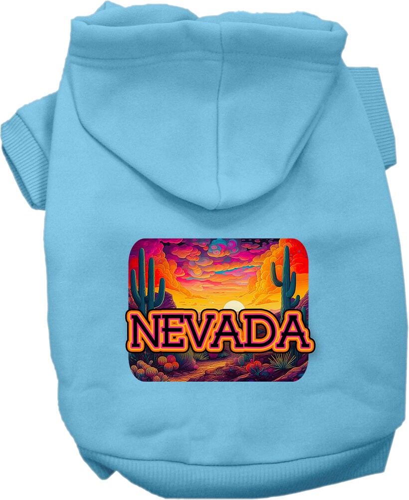 Pet Dog & Cat Screen Printed Hoodie for Medium to Large Pets (Sizes 2XL-6XL), "Nevada Neon Desert"