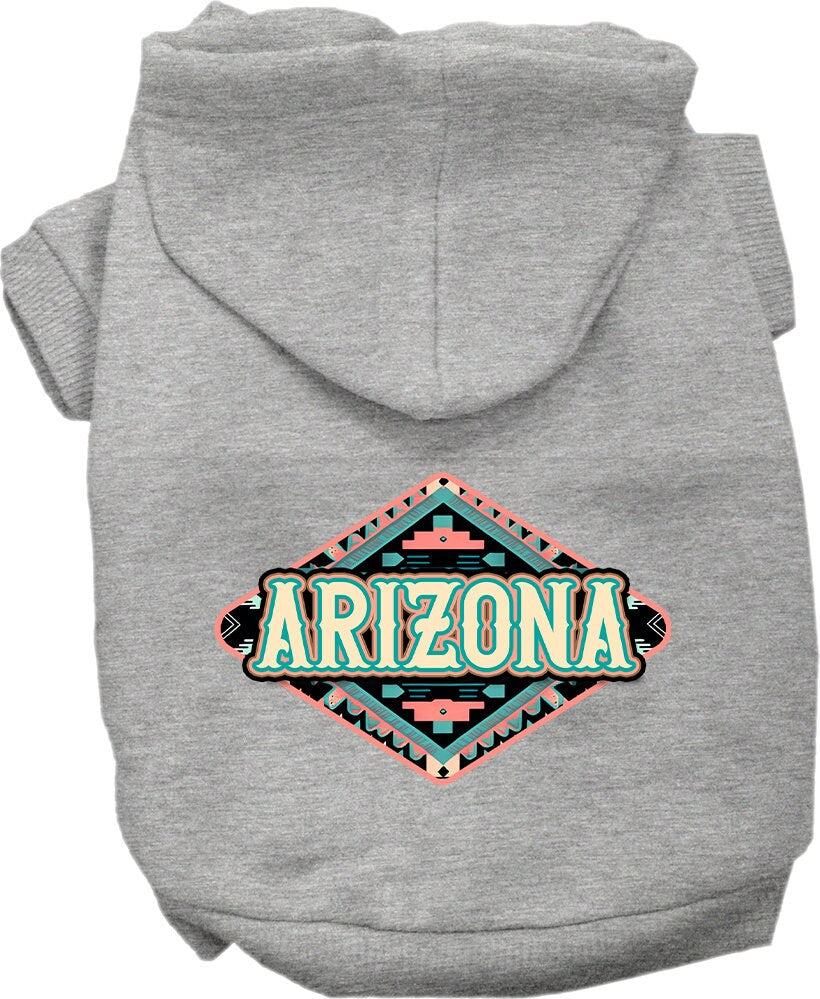 Pet Dog & Cat Screen Printed Hoodie for Medium to Large Pets (Sizes 2XL-6XL), "Arizona Peach Aztec"