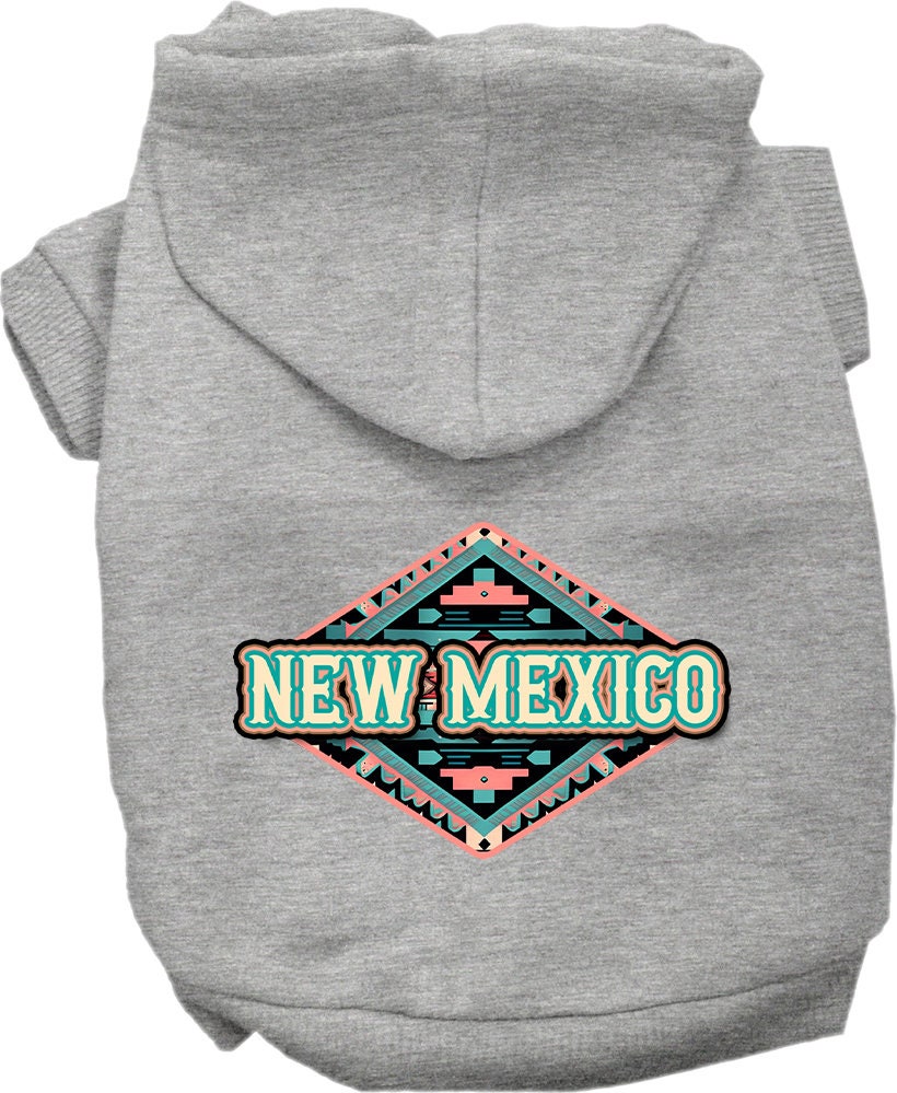 Pet Dog & Cat Screen Printed Hoodie for Medium to Large Pets (Sizes 2XL-6XL), "New Mexico Peach Aztec"