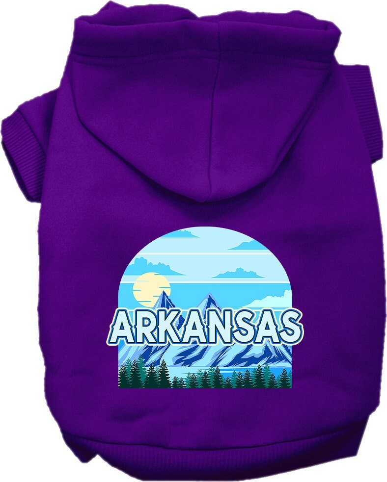 Pet Dog & Cat Screen Printed Hoodie for Small to Medium Pets (Sizes XS-XL), "Arkansas Trailblazer"