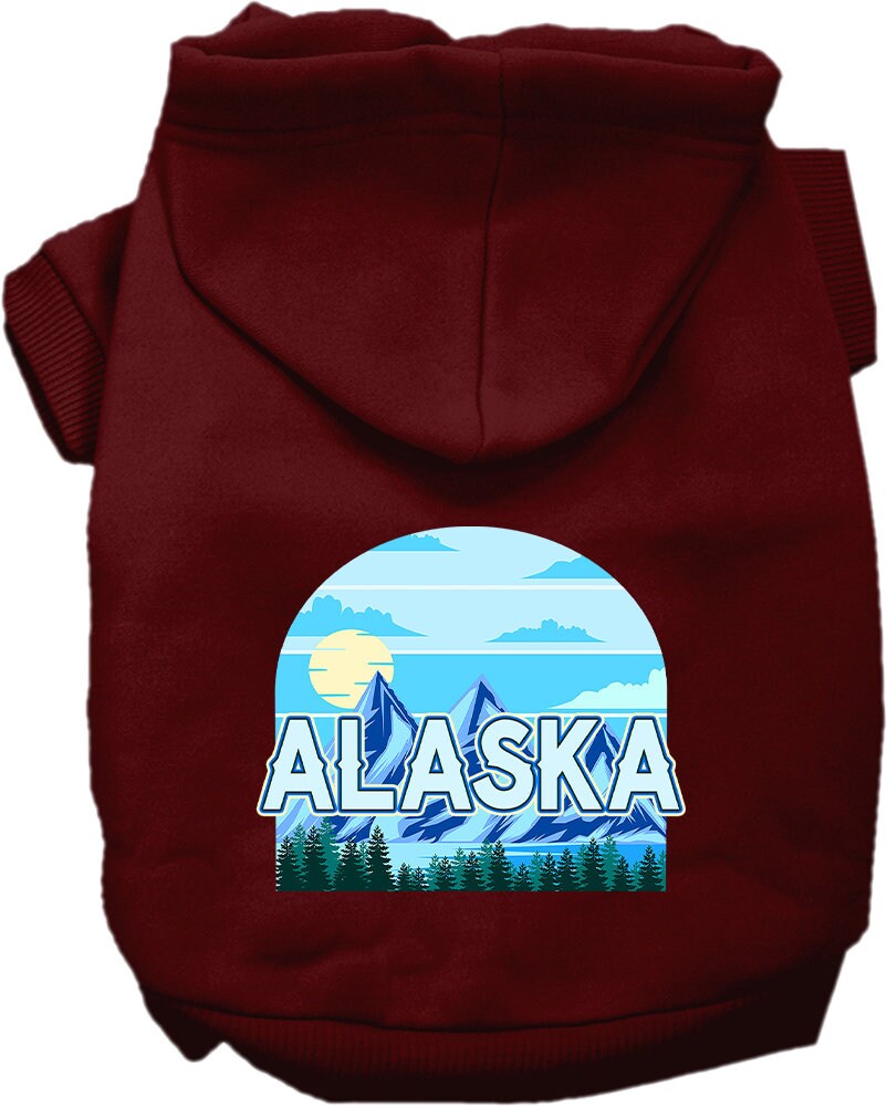 Pet Dog & Cat Screen Printed Hoodie for Small to Medium Pets (Sizes XS-XL), "Alaska Trailblazer"