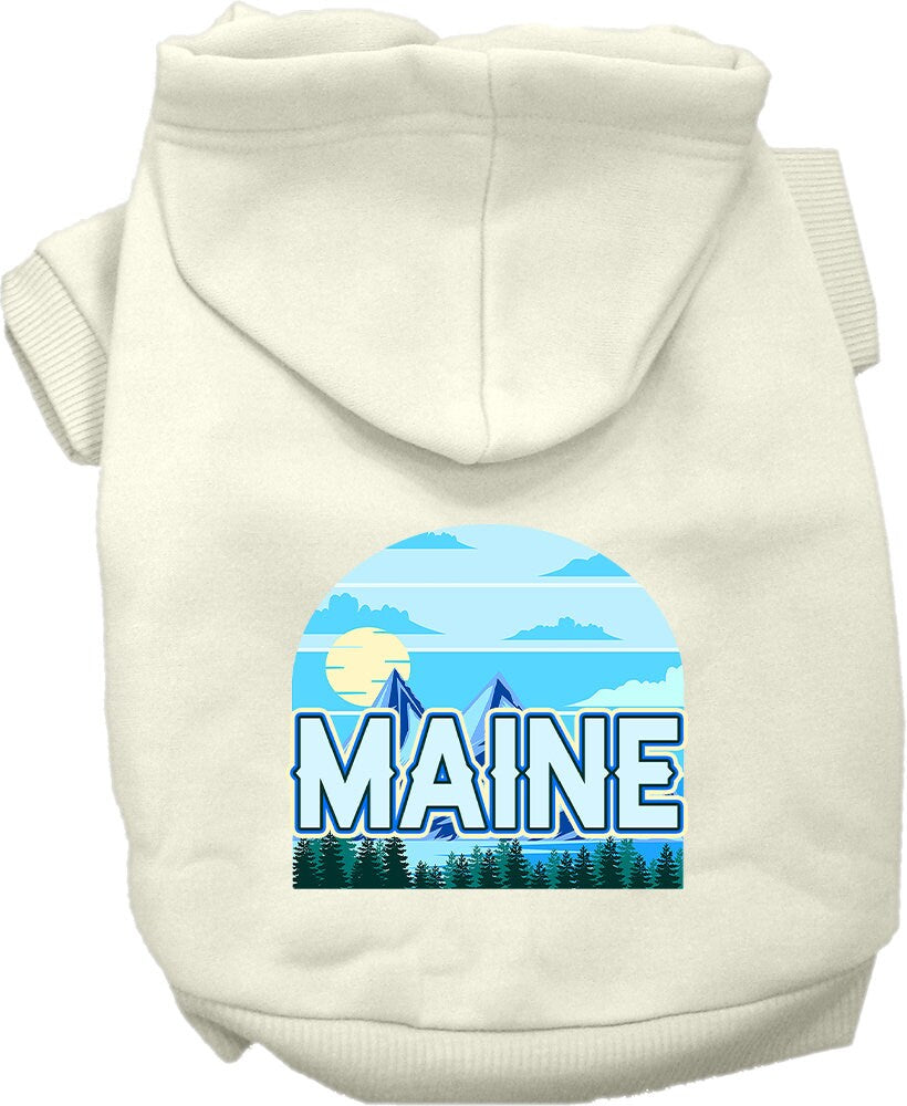 Pet Dog & Cat Screen Printed Hoodie for Small to Medium Pets (Sizes XS-XL), "Maine Trailblazer"