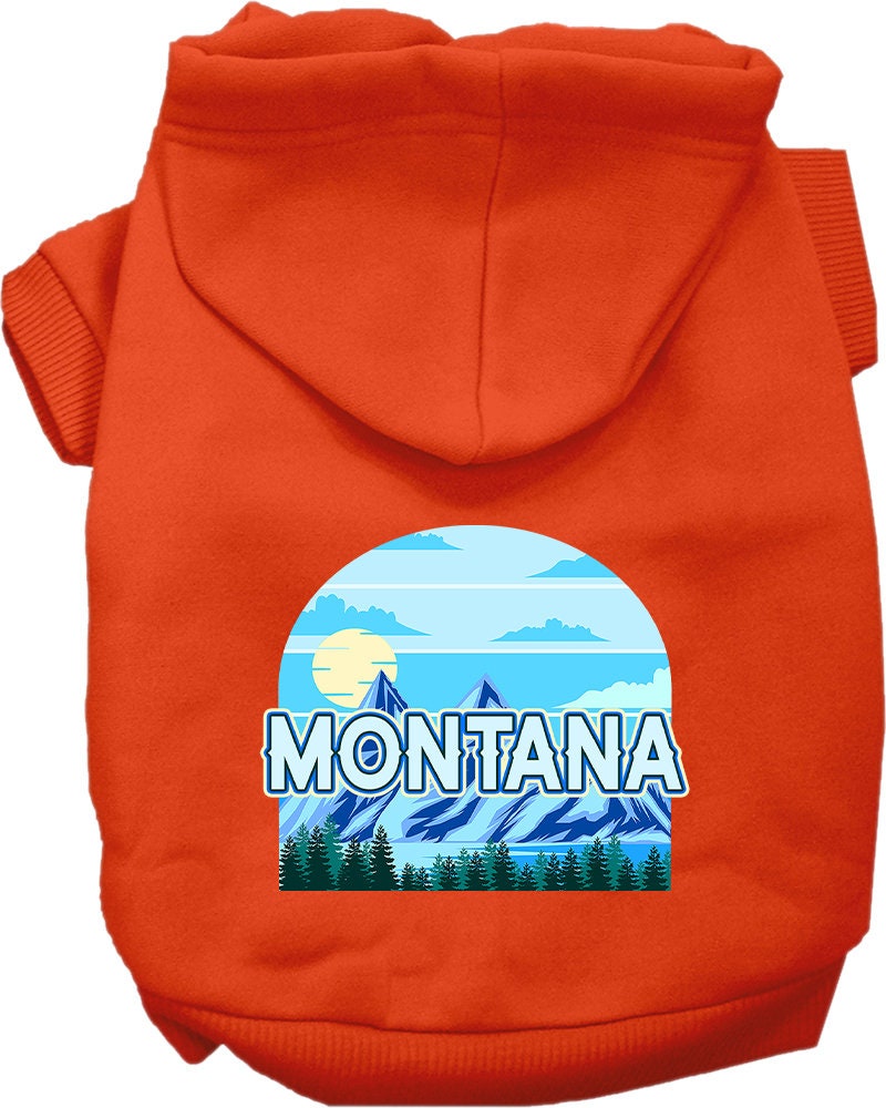 Pet Dog & Cat Screen Printed Hoodie for Medium to Large Pets (Sizes 2XL-6XL), "Montana Trailblazer"