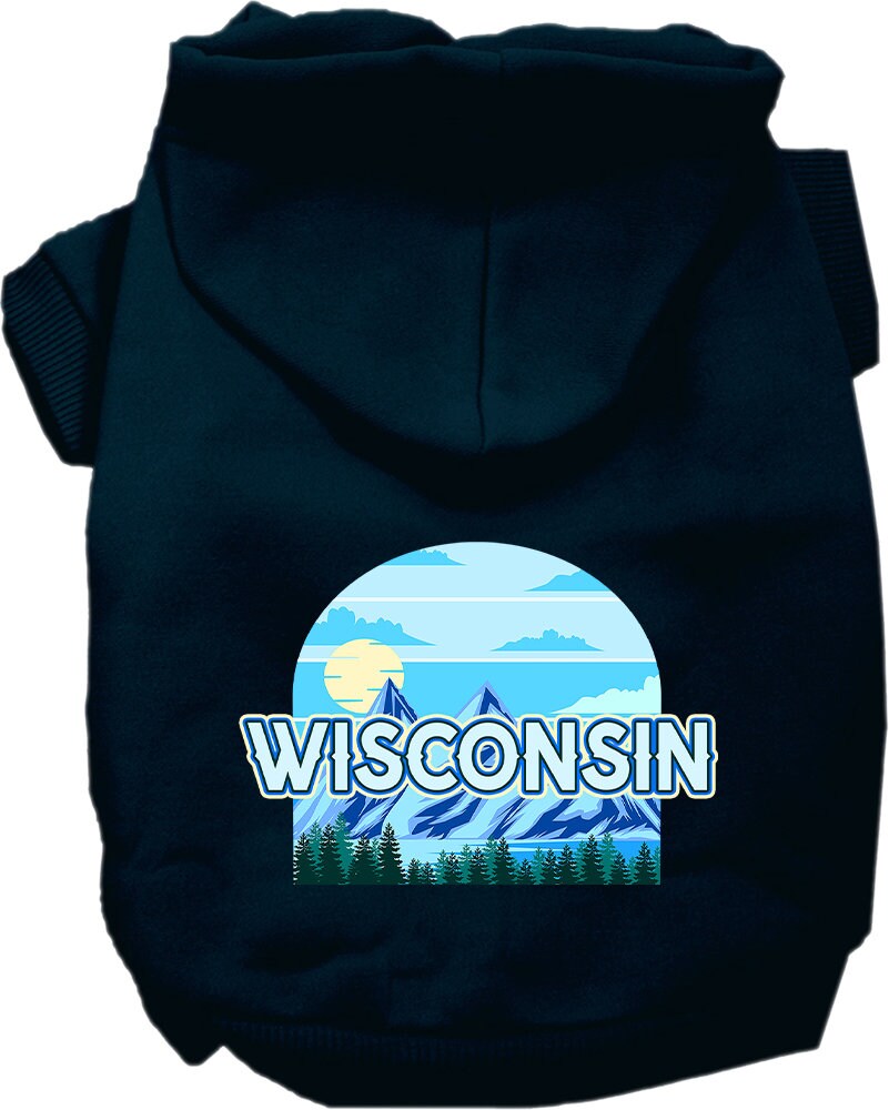 Pet Dog & Cat Screen Printed Hoodie for Medium to Large Pets (Sizes 2XL-6XL), "Wisconsin Trailblazer"