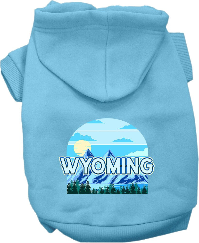 Pet Dog & Cat Screen Printed Hoodie for Medium to Large Pets (Sizes 2XL-6XL), "Wyoming Trailblazer"