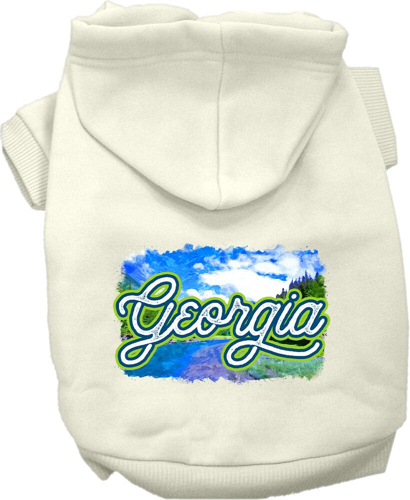 Pet Dog & Cat Screen Printed Hoodie for Small to Medium Pets (Sizes XS-XL), "Georgia Summer"