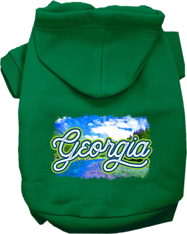 Pet Dog & Cat Screen Printed Hoodie for Medium to Large Pets (Sizes 2XL-6XL), "Georgia Summer"