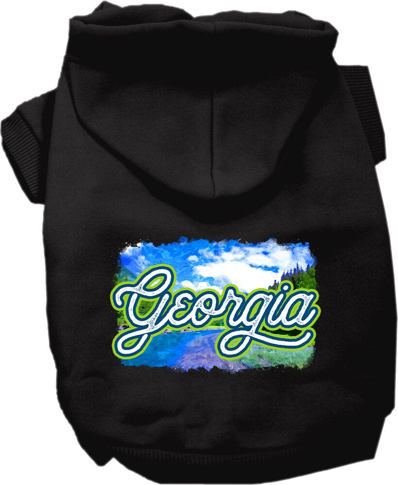 Pet Dog & Cat Screen Printed Hoodie for Medium to Large Pets (Sizes 2XL-6XL), "Georgia Summer"