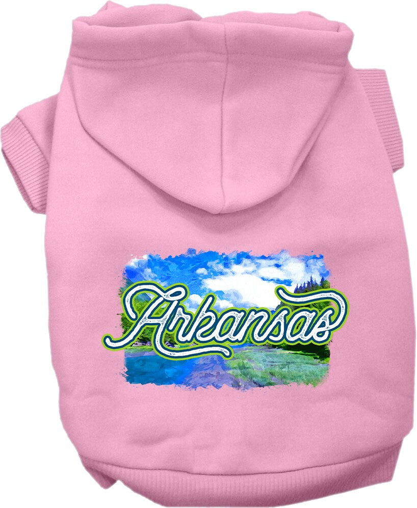 Pet Dog & Cat Screen Printed Hoodie for Medium to Large Pets (Sizes 2XL-6XL), "Arkansas Summer"