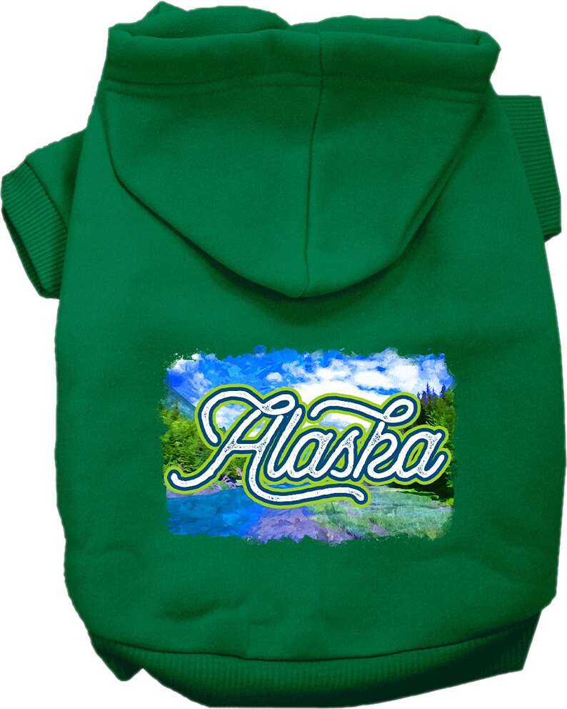 Pet Dog & Cat Screen Printed Hoodie for Medium to Large Pets (Sizes 2XL-6XL), "Alaska Summer"