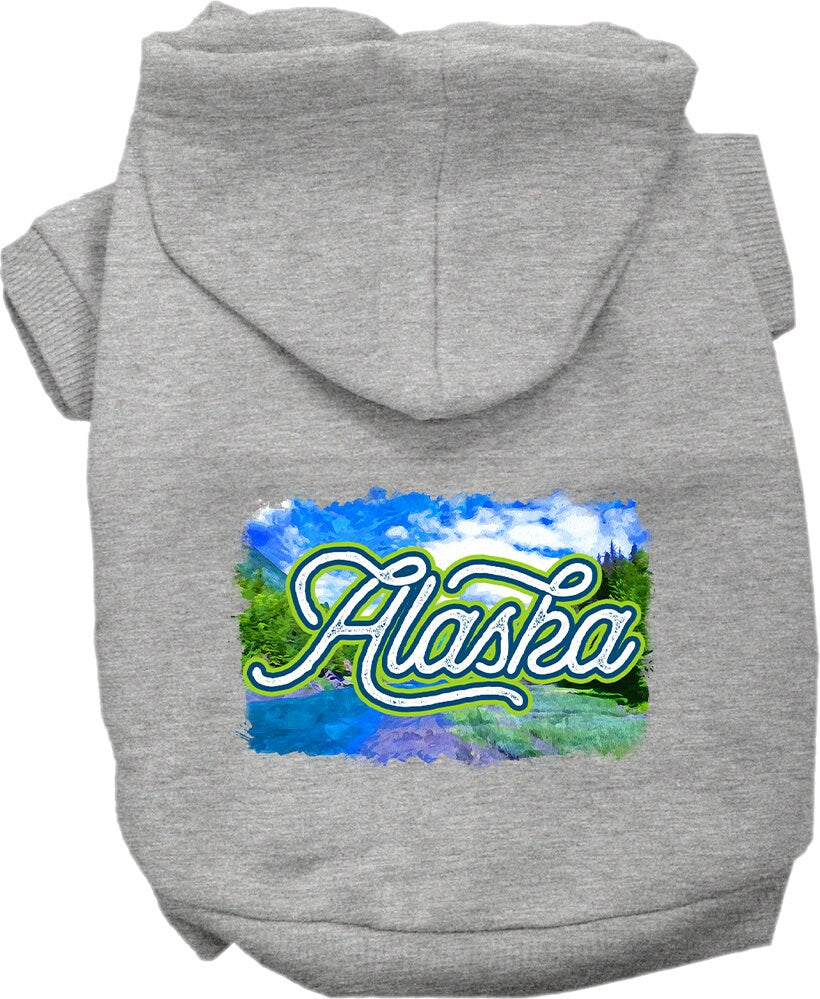 Pet Dog & Cat Screen Printed Hoodie for Medium to Large Pets (Sizes 2XL-6XL), "Alaska Summer"