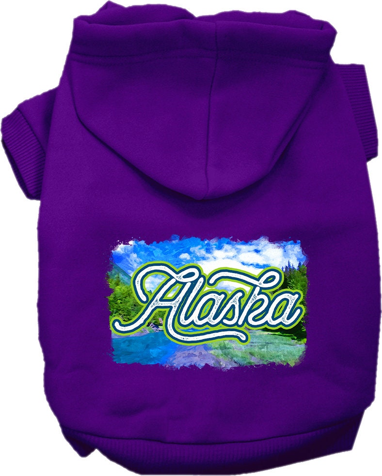 Pet Dog & Cat Screen Printed Hoodie for Small to Medium Pets (Sizes XS-XL), "Alaska Summer"