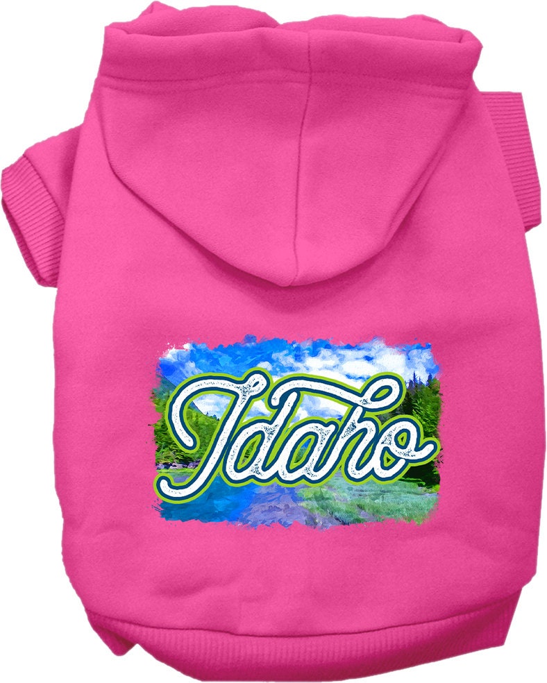 Pet Dog & Cat Screen Printed Hoodie for Small to Medium Pets (Sizes XS-XL), "Idaho Summer"