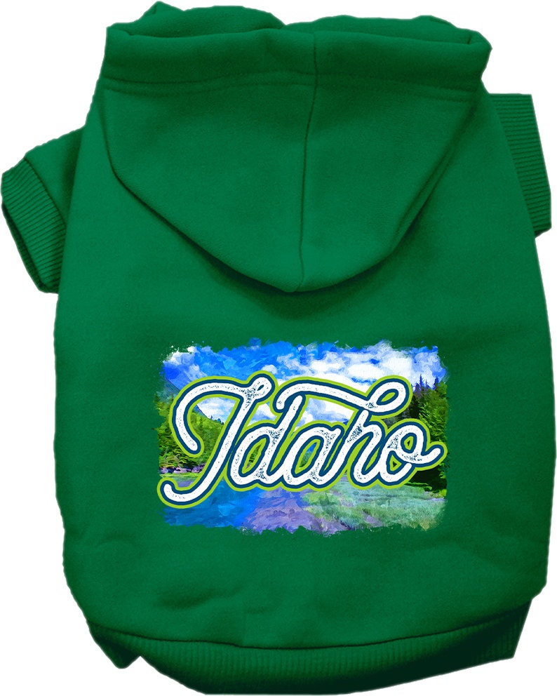 Pet Dog & Cat Screen Printed Hoodie for Medium to Large Pets (Sizes 2XL-6XL), "Idaho Summer"