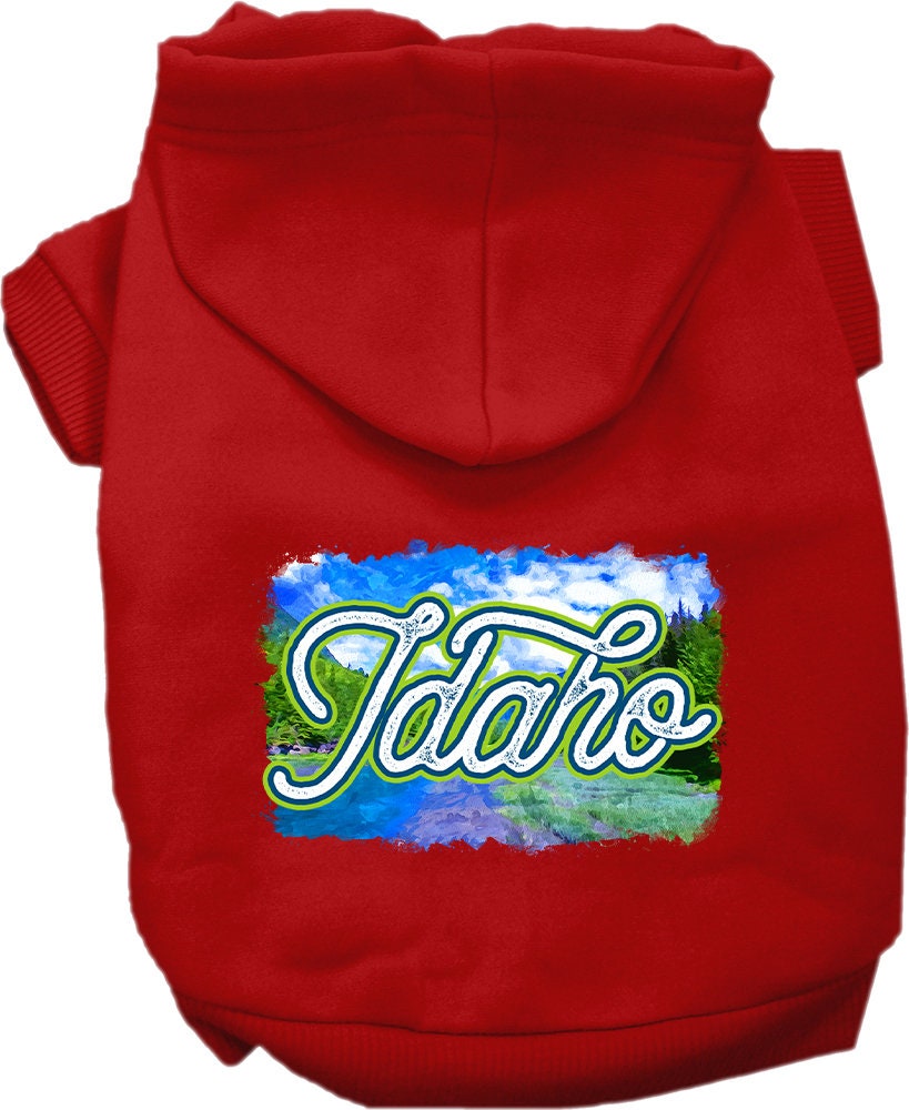 Pet Dog & Cat Screen Printed Hoodie for Medium to Large Pets (Sizes 2XL-6XL), "Idaho Summer"