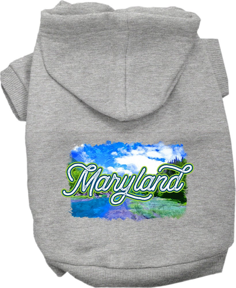 Pet Dog & Cat Screen Printed Hoodie for Small to Medium Pets (Sizes XS-XL), "Maryland Summer"