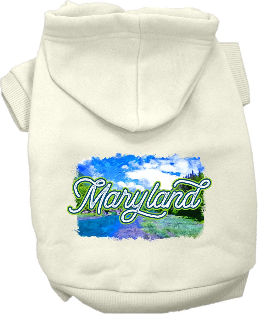 Pet Dog & Cat Screen Printed Hoodie for Small to Medium Pets (Sizes XS-XL), "Maryland Summer"