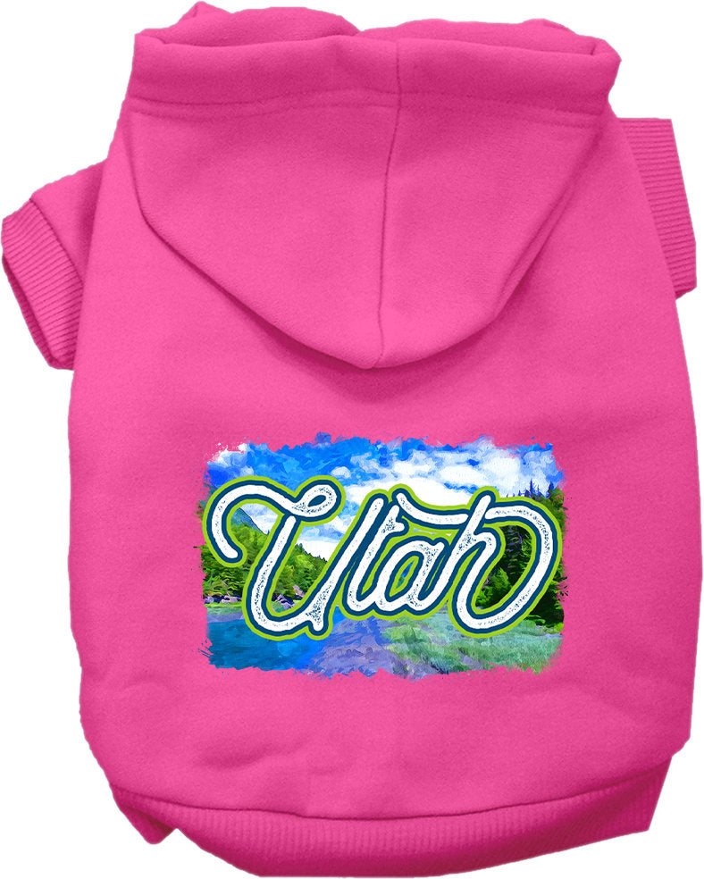 Pet Dog & Cat Screen Printed Hoodie for Medium to Large Pets (Sizes 2XL-6XL), "Utah Summer"