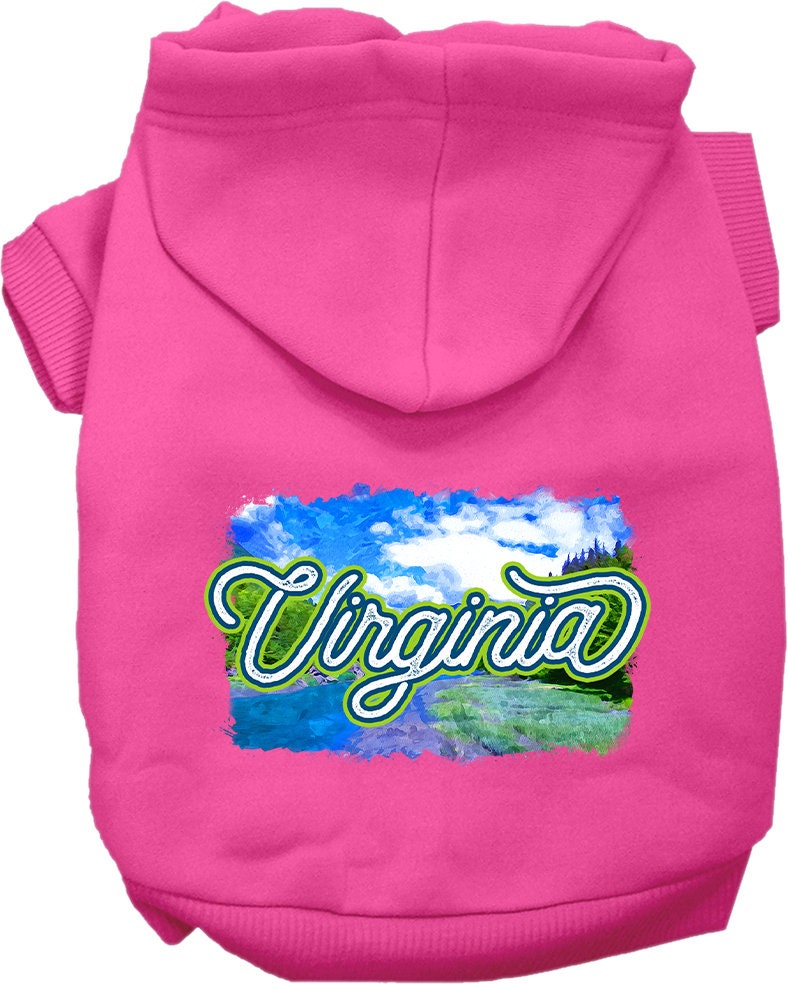 Pet Dog & Cat Screen Printed Hoodie for Medium to Large Pets (Sizes 2XL-6XL), "Virginia Summer"