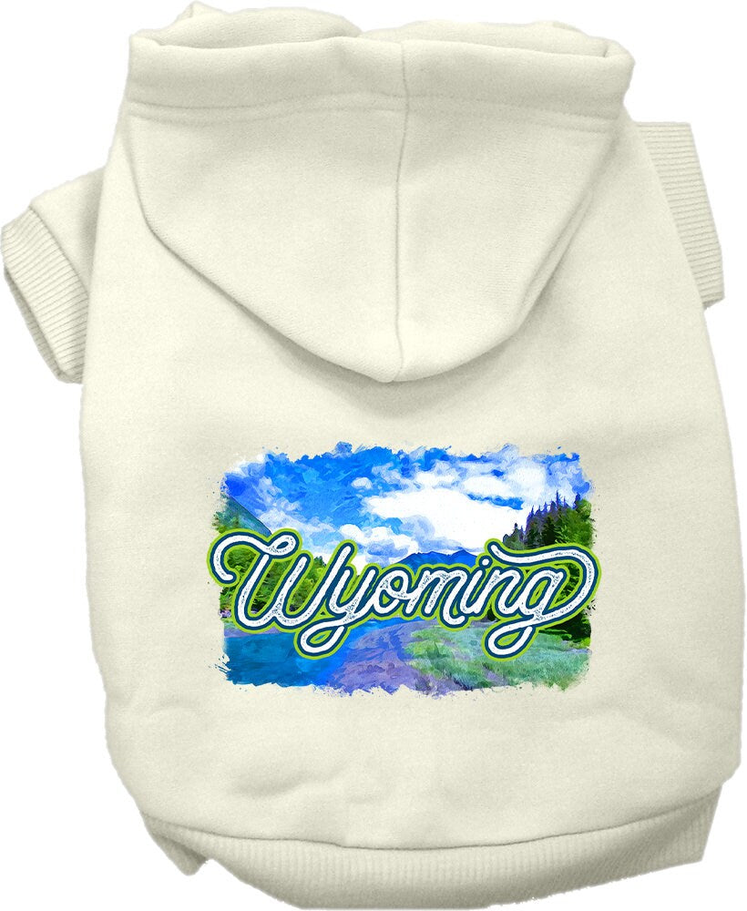 Pet Dog & Cat Screen Printed Hoodie for Medium to Large Pets (Sizes 2XL-6XL), "Wyoming Summer"