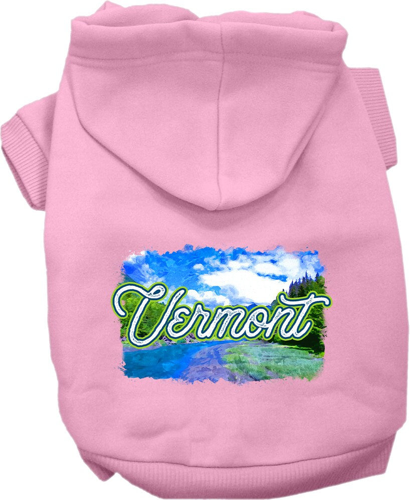 Pet Dog & Cat Screen Printed Hoodie for Medium to Large Pets (Sizes 2XL-6XL), "Vermont Summer"