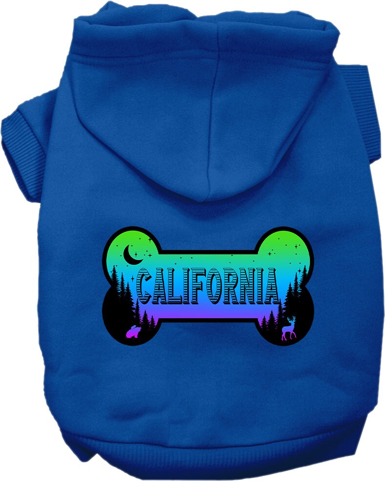 Pet Dog & Cat Screen Printed Hoodie for Medium to Large Pets (Sizes 2XL-6XL), "California Mountain Shades"