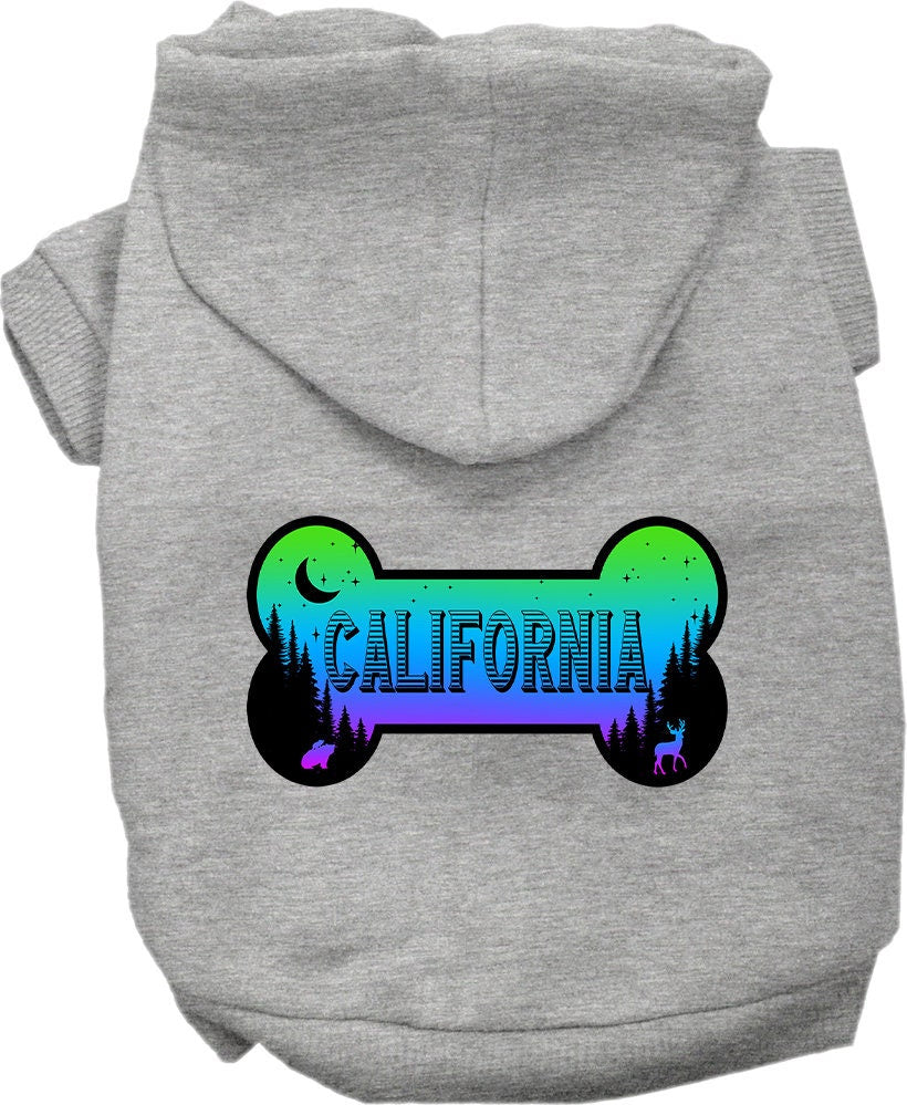 Pet Dog & Cat Screen Printed Hoodie for Small to Medium Pets (Sizes XS-XL), "California Mountain Shades"