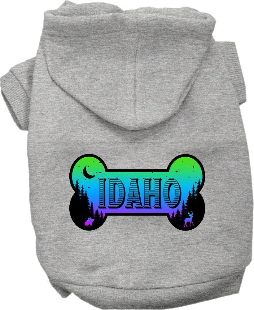 Pet Dog & Cat Screen Printed Hoodie for Small to Medium Pets (Sizes XS-XL), "Idaho Mountain Shades"