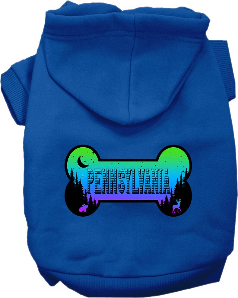 Pet Dog & Cat Screen Printed Hoodie for Medium to Large Pets (Sizes 2XL-6XL), "Pennsylvania Mountain Shades"