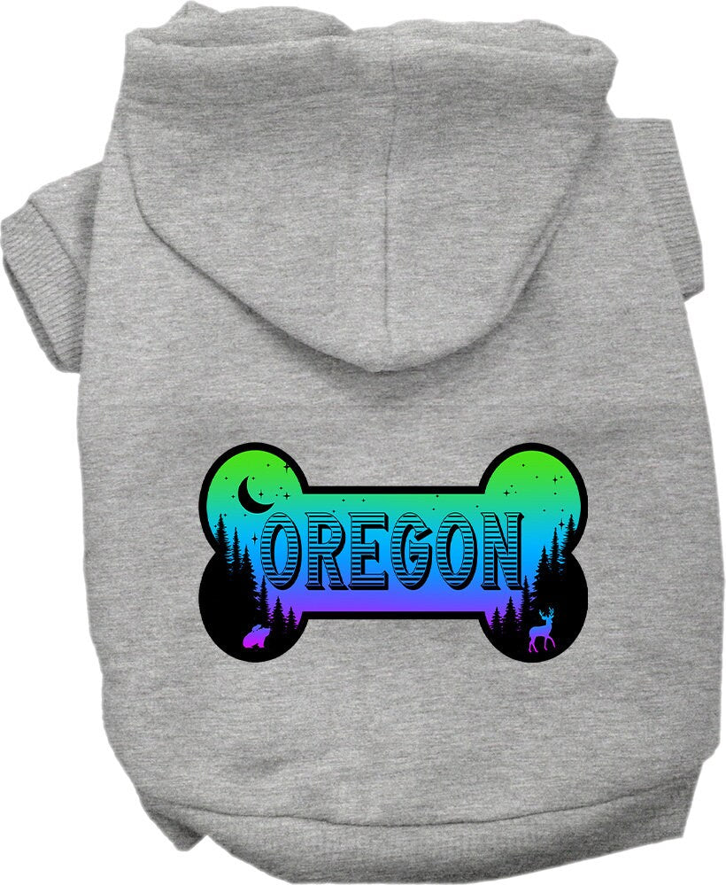 Pet Dog & Cat Screen Printed Hoodie for Medium to Large Pets (Sizes 2XL-6XL), "Oregon Mountain Shades"