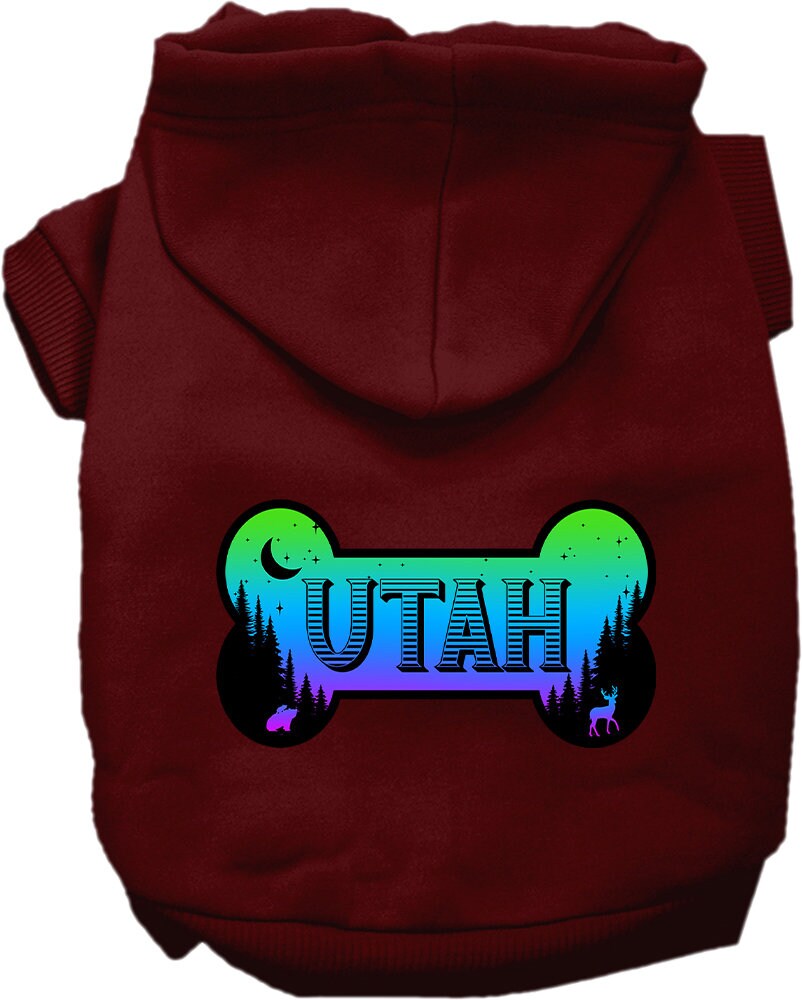 Pet Dog & Cat Screen Printed Hoodie for Medium to Large Pets (Sizes 2XL-6XL), "Utah Mountain Shades"