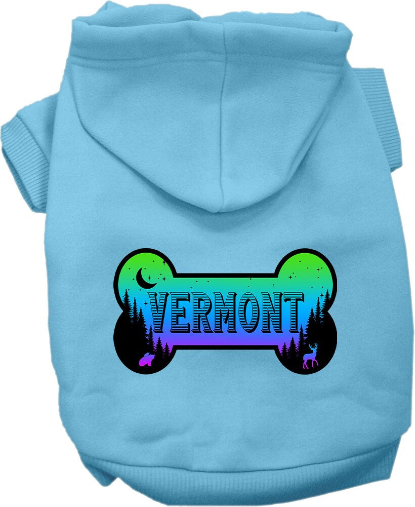 Pet Dog & Cat Screen Printed Hoodie for Medium to Large Pets (Sizes 2XL-6XL), "Vermont Mountain Shades"