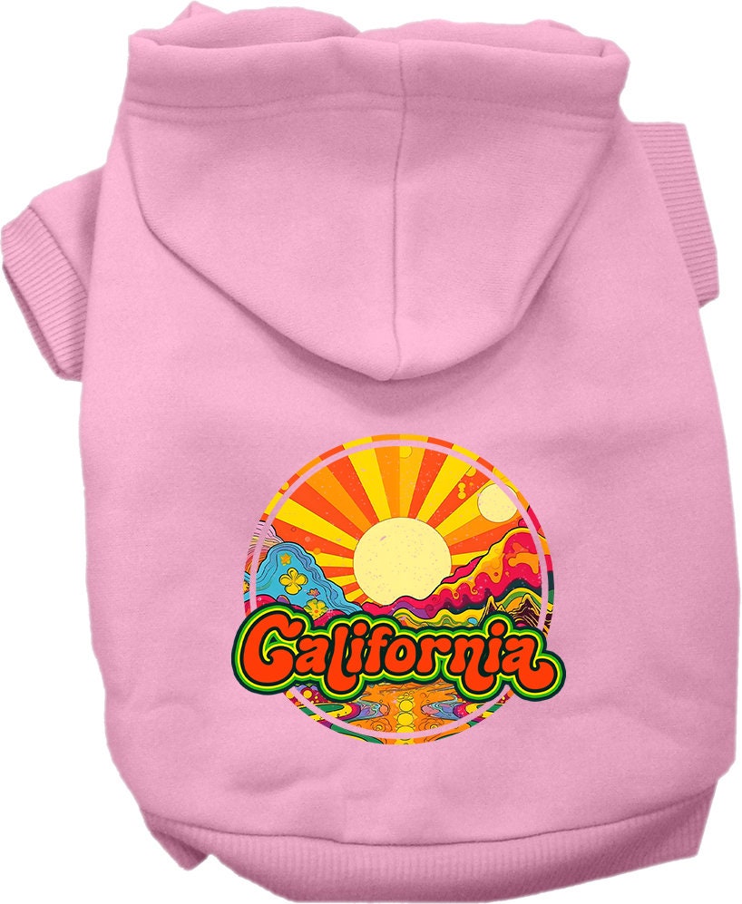 Pet Dog & Cat Screen Printed Hoodie for Medium to Large Pets (Sizes 2XL-6XL), "California Mellow Mountain"