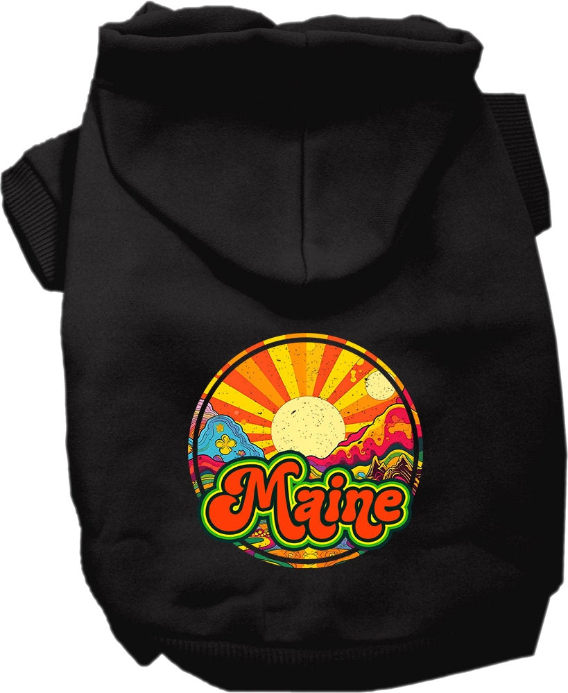 Pet Dog & Cat Screen Printed Hoodie for Small to Medium Pets (Sizes XS-XL), "Maine Mellow Mountain"